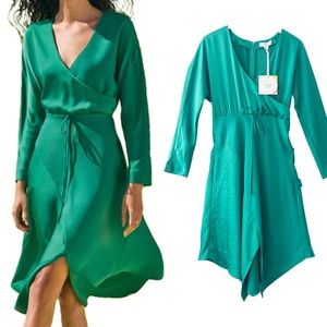 NWT Cushnie for Target Emerald Green Long Sleeve Faux Wrap Dress - Size 8